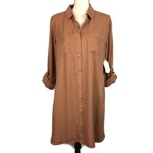 Altard State Rust Orange Shirt Dress Button Down